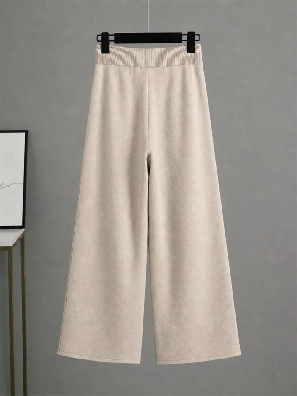 Apricot Casual Women's Crew Neck Long Sleeve sweater Top And Pants set